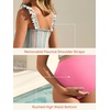 image:imageSummer Mae Maternity Swimsuit Ruffled Two Piece Bikini High Waist Swimwear  Pregnancy bathing suitShirred bandeau topRuffle hemRemovable PadsHighstretchCuteFloralStrapless bikiniBeachBabymoonRainbow Stripes