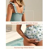image:imageSummer Mae Maternity Swimsuit Ruffled Two Piece Bikini High Waist Swimwear  Pregnancy bathing suitShirred bandeau topRuffle hemRemovable PadsHighstretchCuteFloralStrapless bikiniBeachBabymoonSolitary Silhouette Bloom