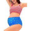 image:imageSummer Mae Maternity Swimsuit Ruffled Two Piece Bikini High Waist Swimwear  Pregnancy bathing suitShirred bandeau topRuffle hemRemovable PadsHighstretchCuteFloralStrapless bikiniBeachBabymoonFlag