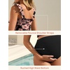 image:imageSummer Mae Maternity Swimsuit Ruffled Two Piece Bikini High Waist Swimwear  Pregnancy bathing suitShirred bandeau topRuffle hemRemovable PadsHighstretchCuteFloralStrapless bikiniBeachBabymoonGrand Flower