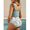 image:imageSummer Mae Maternity Swimsuit Ruffled Two Piece Bikini High Waist Swimwear  Pregnancy bathing suitShirred bandeau topRuffle hemRemovable PadsHighstretchCuteFloralStrapless bikiniBeachBabymoonSolitary Silhouette Bloom