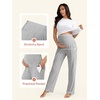 image:imageSummer Mae Viscose Maternity Pajama Pants Pregnancy Lounge Pant Soft Wide Leg Stretchy Yoga Trousers with PocketsLight Grey