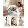 image:imageSummer Mae Viscose Maternity Pajama Pants Pregnancy Lounge Pant Soft Wide Leg Stretchy Yoga Trousers with PocketsLight Grey