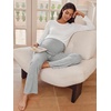 image:imageSummer Mae Viscose Maternity Pajama Pants Pregnancy Lounge Pant Soft Wide Leg Stretchy Yoga Trousers with PocketsLight Grey