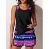 image:imageSummer Mae Blouson Womens Tankini Swimsuits Tummy Control Bathing Suits  Swim shorts with pocketsmodest top with removable padded2piece swimwear 2026 for beachpoolcruiseRedblue Shimmer
