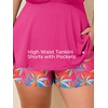 image:imageSummer Mae Plus Size Tankini Swimsuits for Women Ribbed Two Piece Swimwear  Tummy controlAdjustble criss strapsSwim shorts with pockets2pieceRemovable paddedBeachPoolCruiseTropical vacationRibbed Pink Leaves