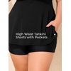 image:imageSummer Mae Plus Size Tankini Swimsuits for Women Ribbed Two Piece Swimwear  Tummy controlAdjustble criss strapsSwim shorts with pockets2pieceRemovable paddedBeachPoolCruiseTropical vacationRibbed Black