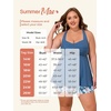 image:imageSummer Mae Plus Size Tankini Swimsuits for Women Ribbed Two Piece Swimwear  Tummy controlAdjustble criss strapsSwim shorts with pockets2pieceRemovable paddedBeachPoolCruiseTropical vacationRibbed Blue Lily