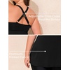 image:imageSummer Mae Plus Size Tankini Swimsuits for Women Ribbed Two Piece Swimwear  Tummy controlAdjustble criss strapsSwim shorts with pockets2pieceRemovable paddedBeachPoolCruiseTropical vacationRibbed Black