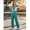image:imageSummer Mae Viscose Maternity Pajama Pants Pregnancy Lounge Pant with Pocket  Soft wide leg maternity trousers stretchy breathable sweatpants for home yoga and relaxed daily wearGreen Plaid