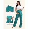image:imageSummer Mae Viscose Maternity Pajama Pants Pregnancy Lounge Pant with Pocket  Soft wide leg maternity trousers stretchy breathable sweatpants for home yoga and relaxed daily wearGreen Plaid