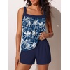 image:imageSummer Mae Blouson Womens Tankini Swimsuits Tummy Control Bathing  Modest tankini with adjustable strapsbuiltin briefswim shorts with pocketsplus for beachpoolvacationBlue Coconut Sea