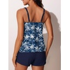 image:imageSummer Mae Blouson Womens Tankini Swimsuits Tummy Control Bathing  Modest tankini with adjustable strapsbuiltin briefswim shorts with pocketsplus for beachpoolvacationBlue Coconut Sea