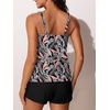 image:imageSummer Mae Blouson Womens Tankini Swimsuits Tummy Control Bathing  Modest tankini with adjustable strapsbuiltin briefswim shorts with pocketsplus for beachpoolvacationJungle Leaf