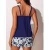 image:imageSummer Mae Blouson Womens Tankini Swimsuits Tummy Control Bathing  Modest tankini with adjustable strapsbuiltin briefswim shorts with pocketsplus for beachpoolvacationMonstera Leaf Silhouette