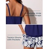 image:imageSummer Mae Blouson Womens Tankini Swimsuits Tummy Control Bathing  Modest tankini with adjustable strapsbuiltin briefswim shorts with pocketsplus for beachpoolvacationMonstera Leaf Silhouette