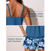 image:imageSummer Mae Blouson Womens Tankini Swimsuits Tummy Control Bathing  Modest tankini with adjustable strapsbuiltin briefswim shorts with pocketsplus for beachpoolvacationSnow and Ice