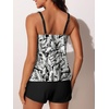 image:imageSummer Mae Blouson Womens Tankini Swimsuits Tummy Control Bathing  Modest tankini with adjustable strapsbuiltin briefswim shorts with pocketsplus for beachpoolvacationWhite Conifer