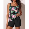 image:imageSummer Mae Blouson Womens Tankini Swimsuits Tummy Control Bathing  Modest tankini with adjustable strapsbuiltin briefswim shorts with pocketsplus for beachpoolvacationBlush Jungle Flower