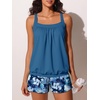 image:imageSummer Mae Blouson Womens Tankini Swimsuits Tummy Control Bathing  Modest tankini with adjustable strapsbuiltin briefswim shorts with pocketsplus for beachpoolvacationSnow and Ice