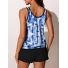 image:imageSummer Mae Blouson Womens Tankini Swimsuits with Shorts Bathing Suits 2026  Side PocketsTummy ControlBuiltin Brief Modest FitRemovable PadsSlimming Coverage for Beach VacationsAbstract Ink Blue