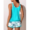 image:imageSummer Mae Blouson Womens Tankini Swimsuits with Shorts Bathing Suits 2026  Side PocketsTummy ControlBuiltin Brief Modest FitRemovable PadsSlimming Coverage for Beach VacationsCoconut Tree on the Sea