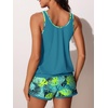 image:imageSummer Mae Blouson Womens Tankini Swimsuits with Shorts Bathing Suits 2026  Side PocketsTummy ControlBuiltin Brief Modest FitRemovable PadsSlimming Coverage for Beach VacationsTropical Green Leaves