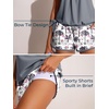 image:imageSummer Mae Blouson Womens Tankini Swimsuits with Shorts Bathing Suits 2026  Side PocketsTummy ControlBuiltin Brief Modest FitRemovable PadsSlimming Coverage for Beach VacationsLilac Leopard Palm