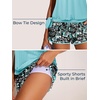 image:imageSummer Mae Blouson Womens Tankini Swimsuits with Shorts Bathing Suits 2026  Side PocketsTummy ControlBuiltin Brief Modest FitRemovable PadsSlimming Coverage for Beach VacationsBlack Background Floral