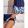 image:imageSummer Mae Blouson Womens Tankini Swimsuits with Shorts Bathing Suits 2026  Side PocketsTummy ControlBuiltin Brief Modest FitRemovable PadsSlimming Coverage for Beach VacationsBlue White Grasses