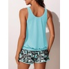image:imageSummer Mae Blouson Womens Tankini Swimsuits with Shorts Bathing Suits 2026  Side PocketsTummy ControlBuiltin Brief Modest FitRemovable PadsSlimming Coverage for Beach VacationsBlack Background Floral