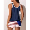 image:imageSummer Mae Blouson Womens Tankini Swimsuits with Shorts Bathing Suits 2026  Side PocketsTummy ControlBuiltin Brief Modest FitRemovable PadsSlimming Coverage for Beach VacationsFlag Stripes