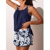 image:imageSummer Mae Blouson Womens Tankini Swimsuits with Shorts Bathing Suits 2026  Side PocketsTummy ControlBuiltin Brief Modest FitRemovable PadsSlimming Coverage for Beach VacationsMonstera Leaf Silhouette