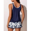 image:imageSummer Mae Blouson Womens Tankini Swimsuits with Shorts Bathing Suits 2026  Side PocketsTummy ControlBuiltin Brief Modest FitRemovable PadsSlimming Coverage for Beach VacationsMonstera Leaf Silhouette