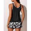image:imageSummer Mae Blouson Womens Tankini Swimsuits with Shorts Bathing Suits 2026  Side PocketsTummy ControlBuiltin Brief Modest FitRemovable PadsSlimming Coverage for Beach VacationsWhite Gouache Flowers