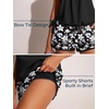 image:imageSummer Mae Blouson Womens Tankini Swimsuits with Shorts Bathing Suits 2026  Side PocketsTummy ControlBuiltin Brief Modest FitRemovable PadsSlimming Coverage for Beach VacationsWhite Gouache Flowers