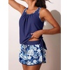 image:imageSummer Mae Blouson Womens Tankini Swimsuits with Shorts Bathing Suits 2026  Side PocketsTummy ControlBuiltin Brief Modest FitRemovable PadsSlimming Coverage for Beach VacationsBlue White Grasses