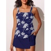image:imageSummer Mae Womens Tankini Swimsuits with Skirt Two Piece Bathing SuitsBlue Coconut Tree Charm