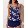 image:imageSummer Mae Womens Tankini Swimsuits with Skirt Two Piece Bathing SuitsBlue Coconut Tree Charm