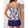 image:imageSummer Mae Womens Tankini Swimsuits with Skirt Two Piece Bathing SuitsHibiscus in White