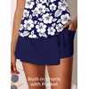 image:imageSummer Mae Womens Tankini Swimsuits with Skirt Two Piece Bathing SuitsHibiscus in White