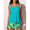image:imageSummer Mae Womens Tankini Swimsuits with Skirt Two Piece Bathing SuitsTropical Green Leaves