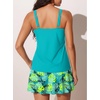 image:imageSummer Mae Womens Tankini Swimsuits with Skirt Two Piece Bathing SuitsTropical Green Leaves