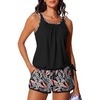 image:imageSummer Mae Blouson Womens Tankini Swimsuits with Shorts Bathing Suits 2026  Side PocketsTummy ControlBuiltin Brief Modest FitRemovable PadsSlimming Coverage for Beach VacationsPinkblue Jungle