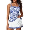 image:imageSummer Mae Womens Tankini Swimsuits with Skirt Two Piece Bathing SuitsVibrant Blue Floral