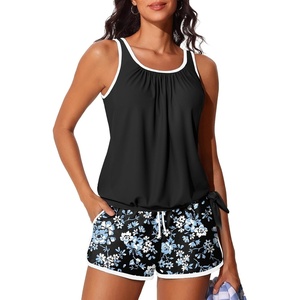 image:imageSummer Mae Blouson Womens Tankini Swimsuits with Shorts Bathing Suits 2026  Side PocketsTummy ControlBuiltin Brief Modest FitRemovable PadsSlimming Coverage for Beach VacationsShadows of Twilight