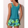 image:imageSummer Mae Blouson Womens Tankini Swimsuits with Skirt Bathing Suits 2026  Side PocketsTummy ControlBuiltin Boyshorts Modest FitRemovable PadsSlimming Coverage for Beach VacationsTropical Green Leaves
