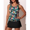 image:imageSummer Mae Blouson Womens Tankini Swimsuits with Skirt Bathing Suits 2026  Side PocketsTummy ControlBuiltin Boyshorts Modest FitRemovable PadsSlimming Coverage for Beach VacationsMulticolor Flora