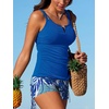 image:imageSummer Mae Tankini Swimsuits for Women 2026 Bathing Suits Top Ruched Two Piece Tummy Control VWire Modest Swim Suits  Modest Bathing Suit Flattering Swim Suit Swimsuit with Adjustable Strap Tankini with Shorts Boy Shorts with Sporty PocketBlue Coconut Shadows