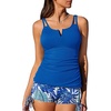 image:imageSummer Mae Tankini Swimsuits for Women 2026 Bathing Suits Top Ruched Two Piece Tummy Control VWire Modest Swim Suits  Modest Bathing Suit Flattering Swim Suit Swimsuit with Adjustable Strap Tankini with Shorts Boy Shorts with Sporty PocketBlue Coconut Shadows